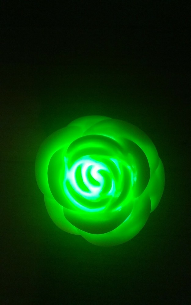 LED Tea Light Flameless 2" Yellow Rose 2pc set Changes Colors