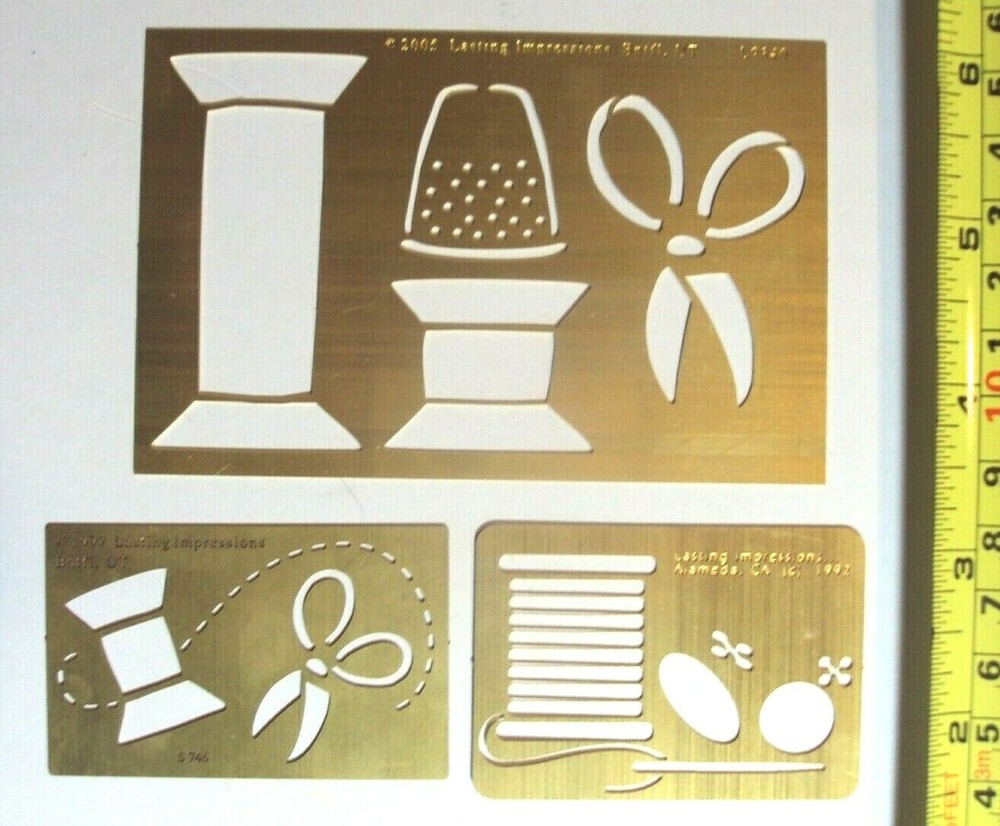 (3) Metal Stencils Sewing Thread Scissors ST-5