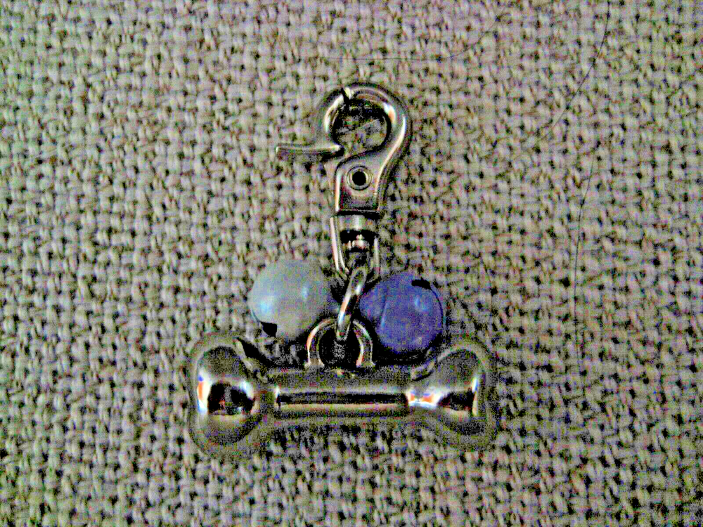 Silver Bone + 2 Bells Dog Tag Charm Zipper Pull NEW