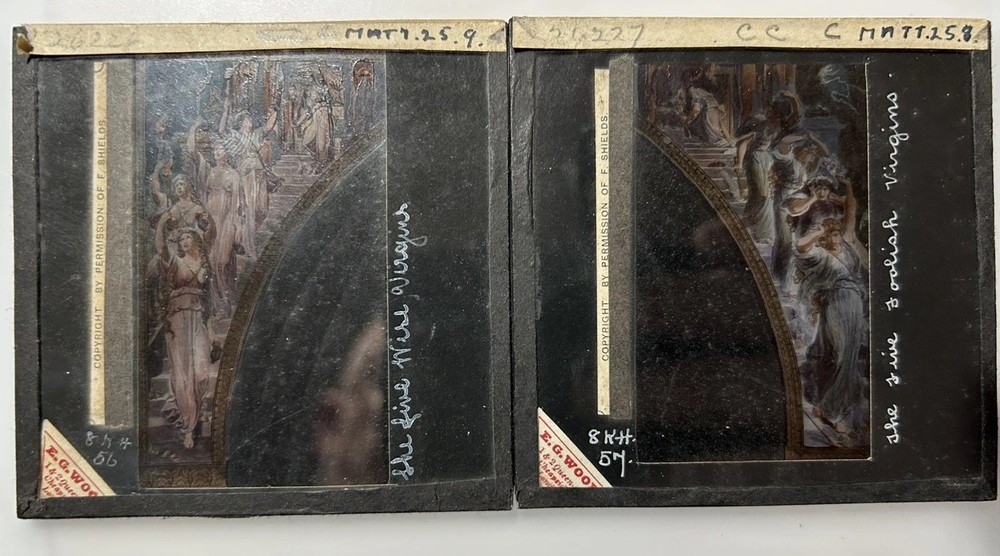 Magic Lantern Slides. ‘The Five Foolish & Five Wise Virgins’ Religous Art