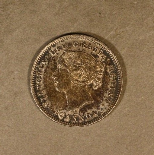 1901 Canada 5 Cents Silver Circulated Nice Toned