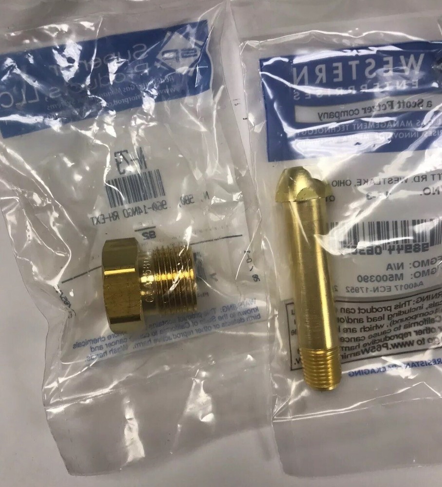 Replacement Nut 92 & Nipple 15-3 CGA580 Argon, Helium, Nitrogen for regulator