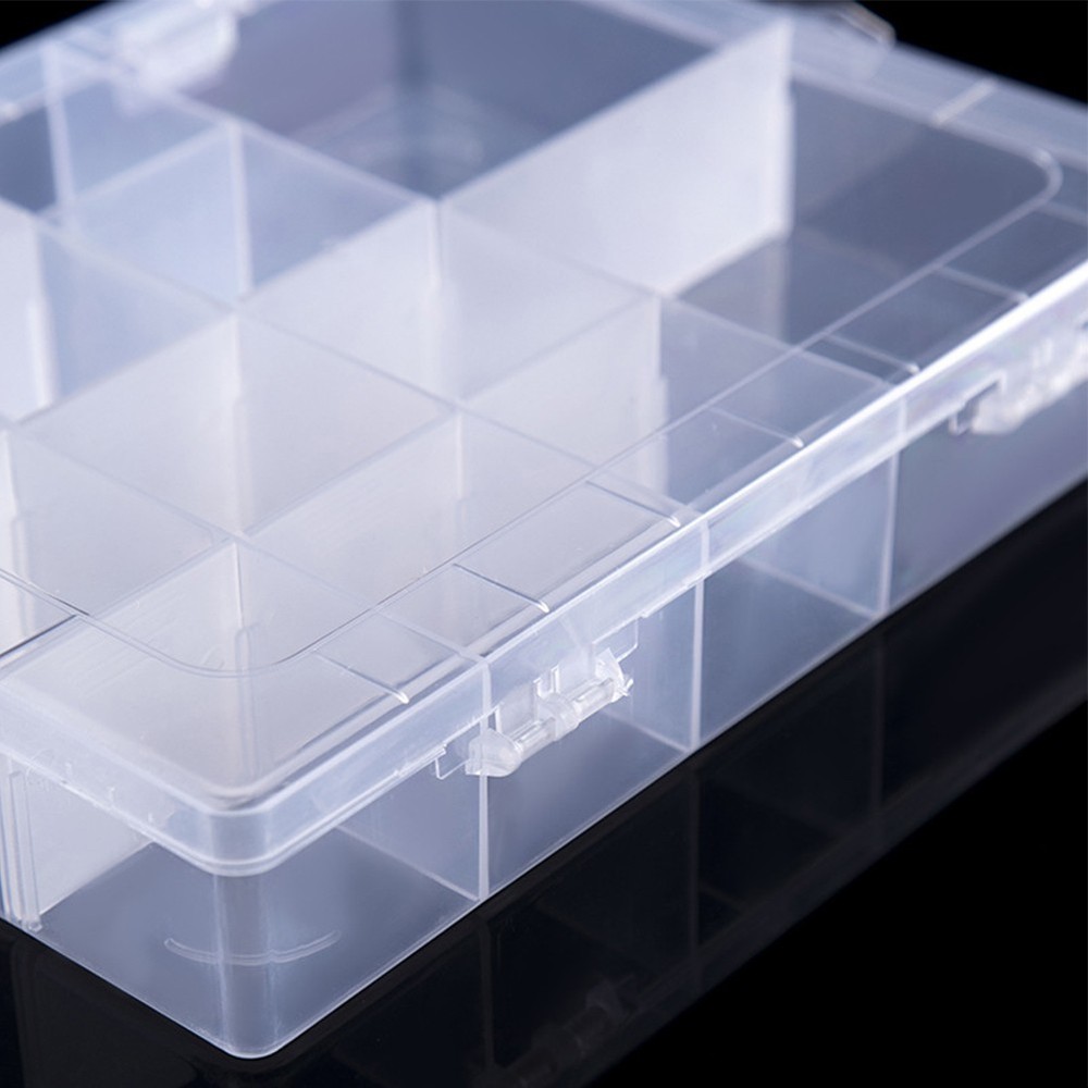 Adjustable Plastic Screw Holder Case Organizer with 14 Compartments Storage Box