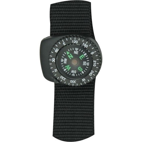 Explorer Watchband Compass Black Nylon with Hook-and-Loop Closure