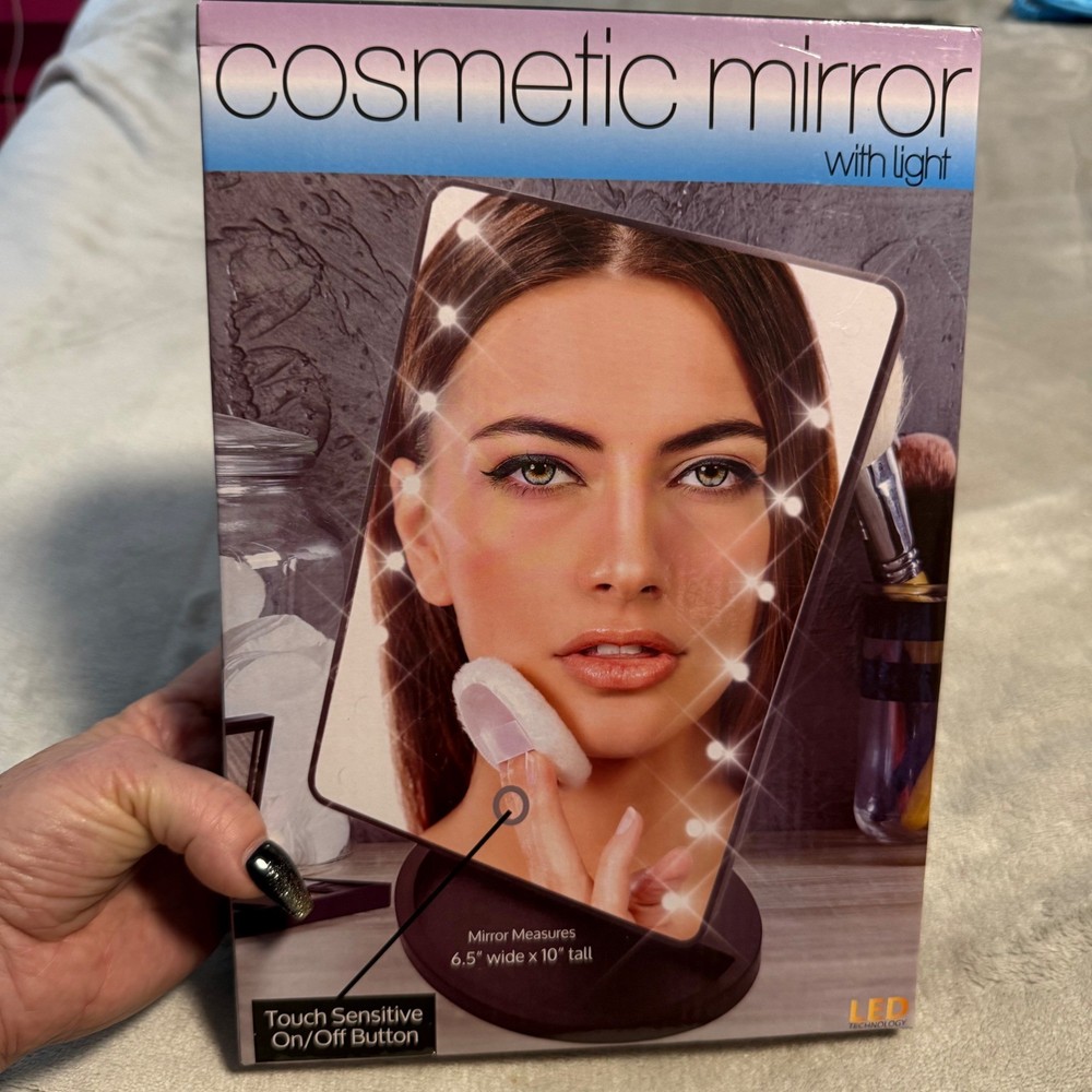 LED Cosmetic Mirror with Light Touch Button Vanity Mirror NIB