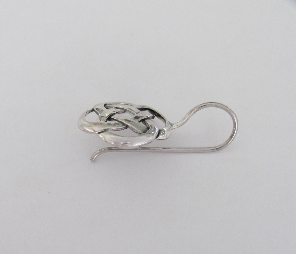 Sterling Silver 16mm Celtic affixed hook earrings #4399