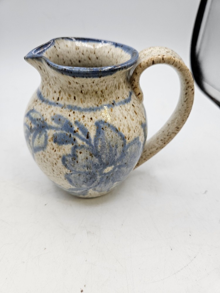 VTG. Lopez Ceramic Pottery Pitcher w/Floral Pattern Signed