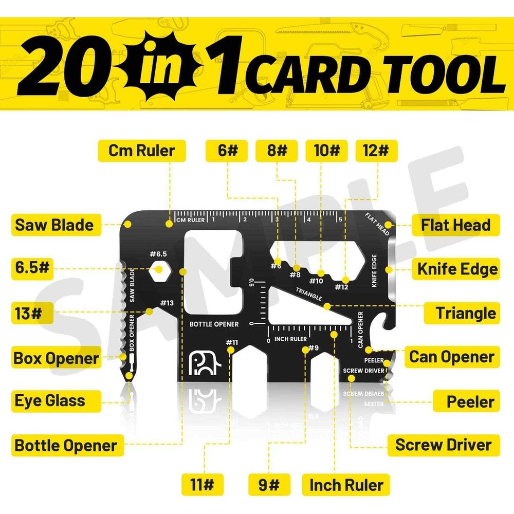20-in-1 Credit Card Multitool - Tactical Wallet Tool (2-Pack)