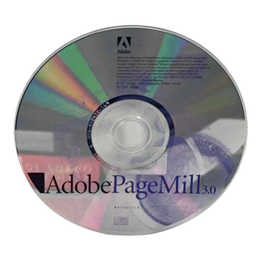Adobe PageMill 3.0 Macintosh Website Editor Vintage Software Disk Only Pre-owned