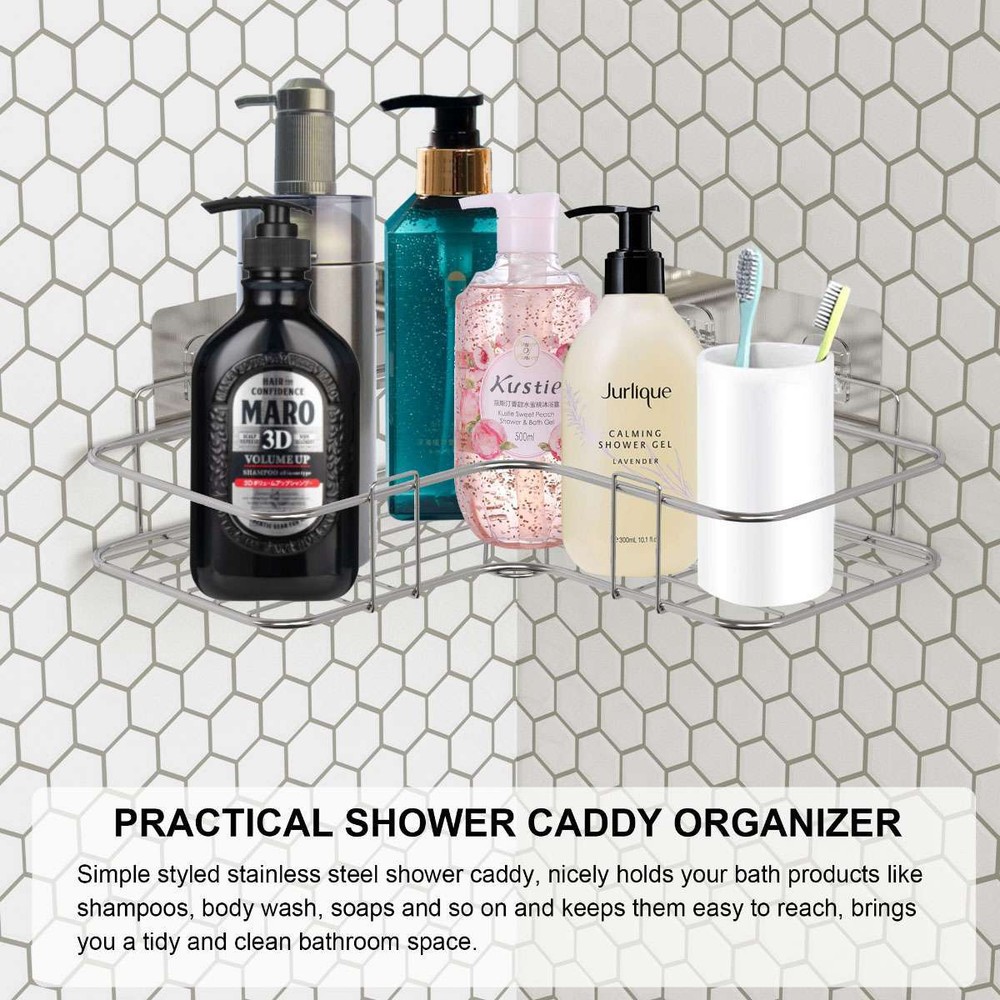 Shower Caddy Shelf Bathroom Corner Bath Storage Holder Organizer Triangular Rack