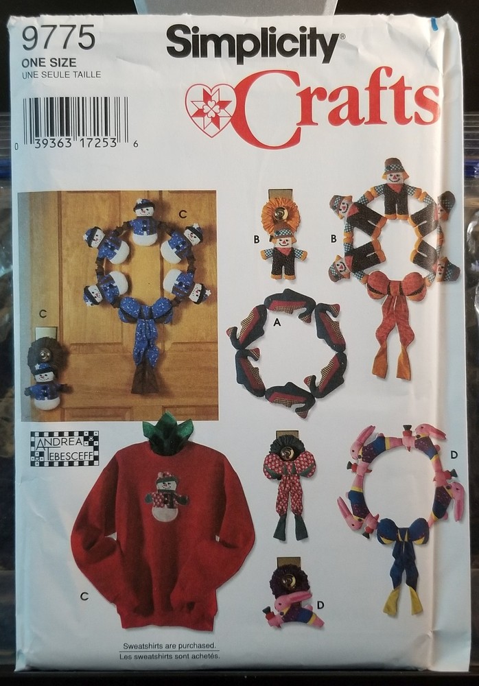 Christmas & Winter Crafts Pattern - Andrea Tebesceff - Simplicity #9775 - 1995
