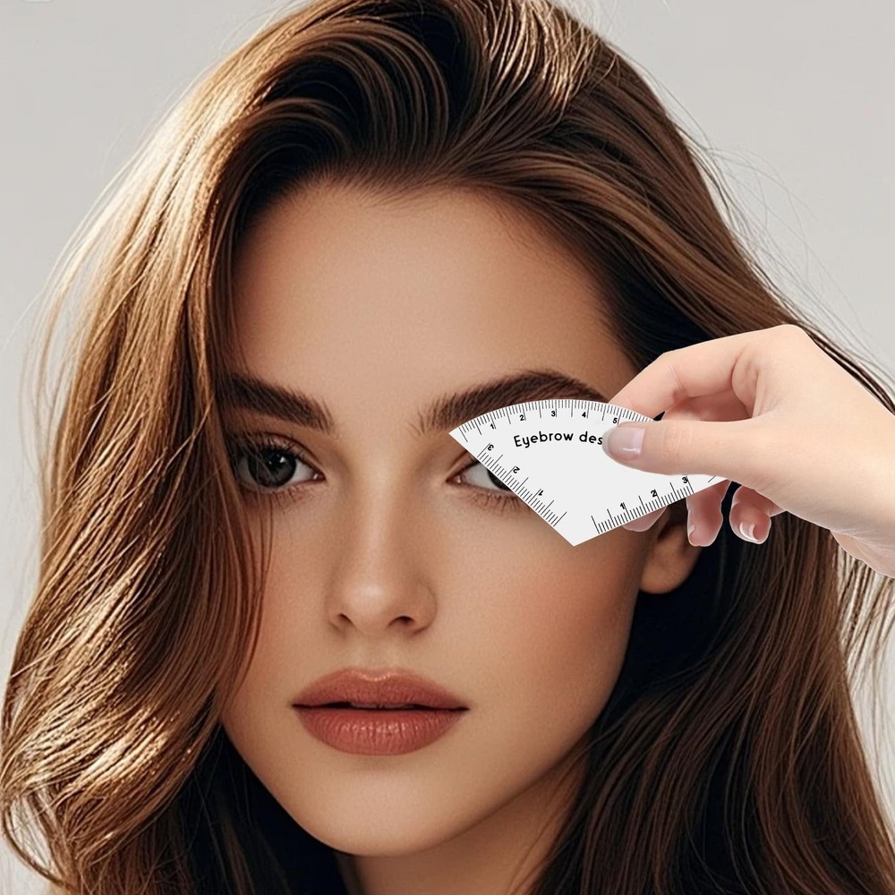 2Pcs Fast Drawing Eyebrow Design Ruler Mapping Tool, Brow Shaping Template Se...