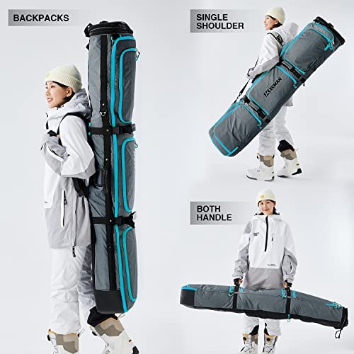 Roller Snowboard Bag with Wheels Adjustable Length… Grey