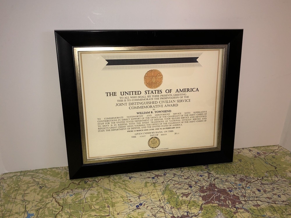 CJCS - JOINT DISTINGUISHED CIVILIAN SERVICE COMMEMORATIVE CERTIFICATE ~ Type-1