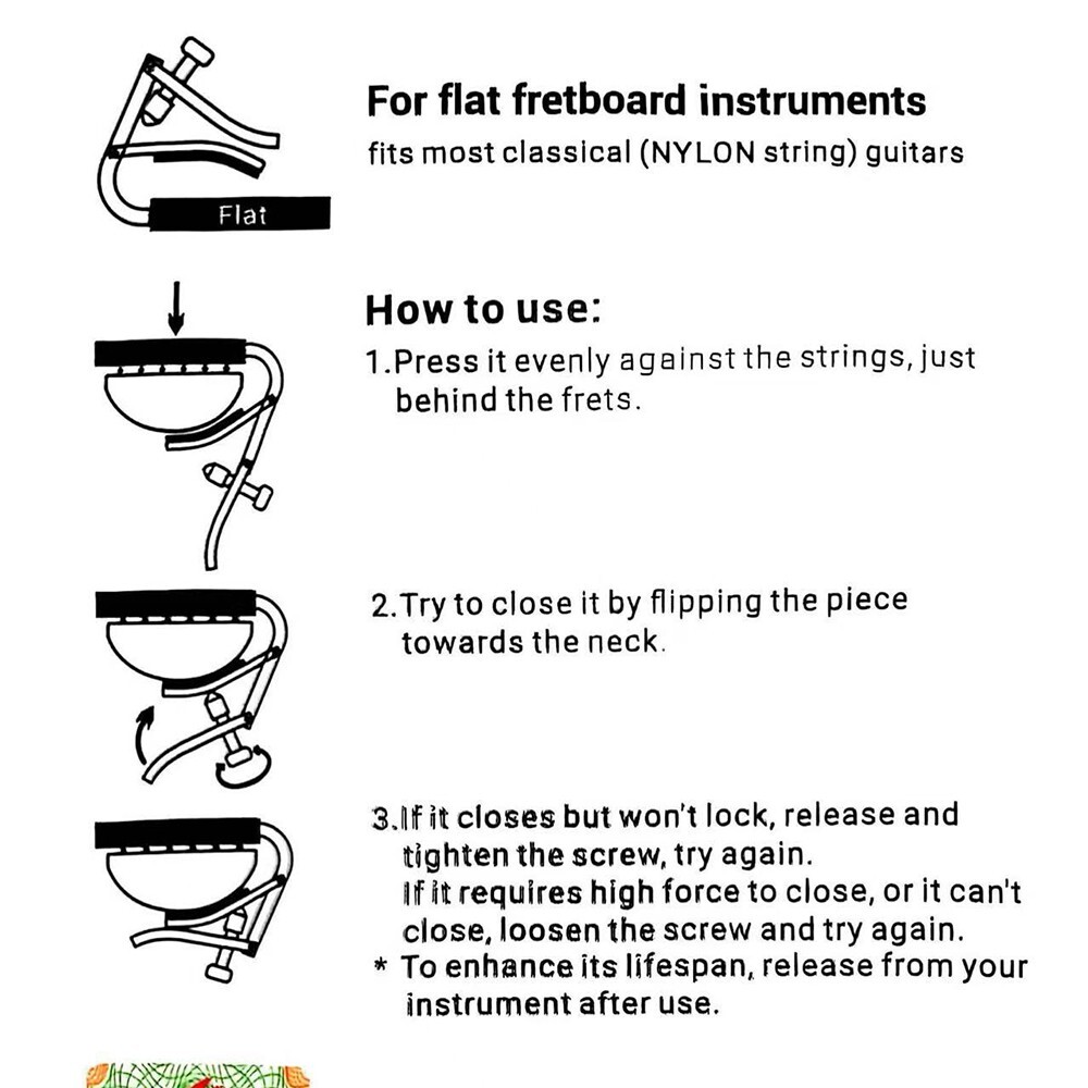 Alice Classical Guitar Capo A007V-C Distinctive Design