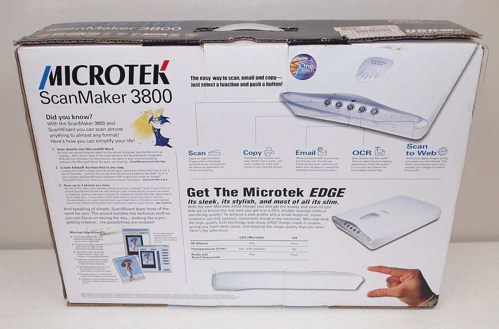 New!! NOS!! Vtg MICROTEK "Scan-Maker" HOME COMPUTER SCANNER #3800