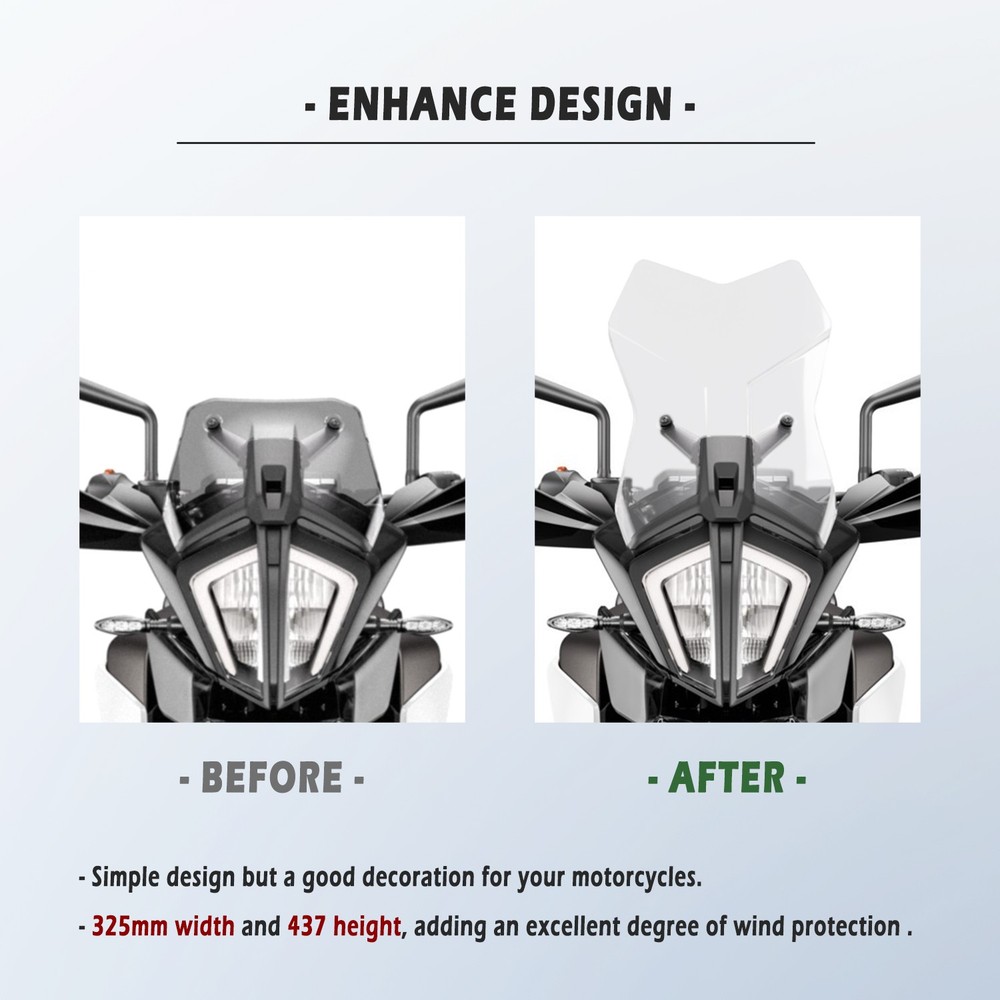 Windshield for KTM 390 Adventure 2019-2023 Motorcycle Clear Front Windscreen