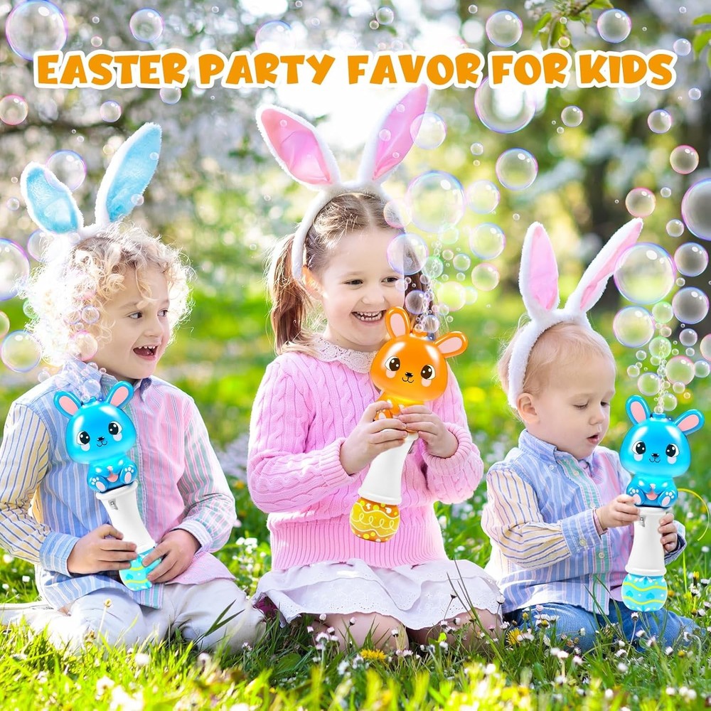 2 Pack Bubble Wands for Kids, Automatic Bubble Blower Machine with Light for Kid