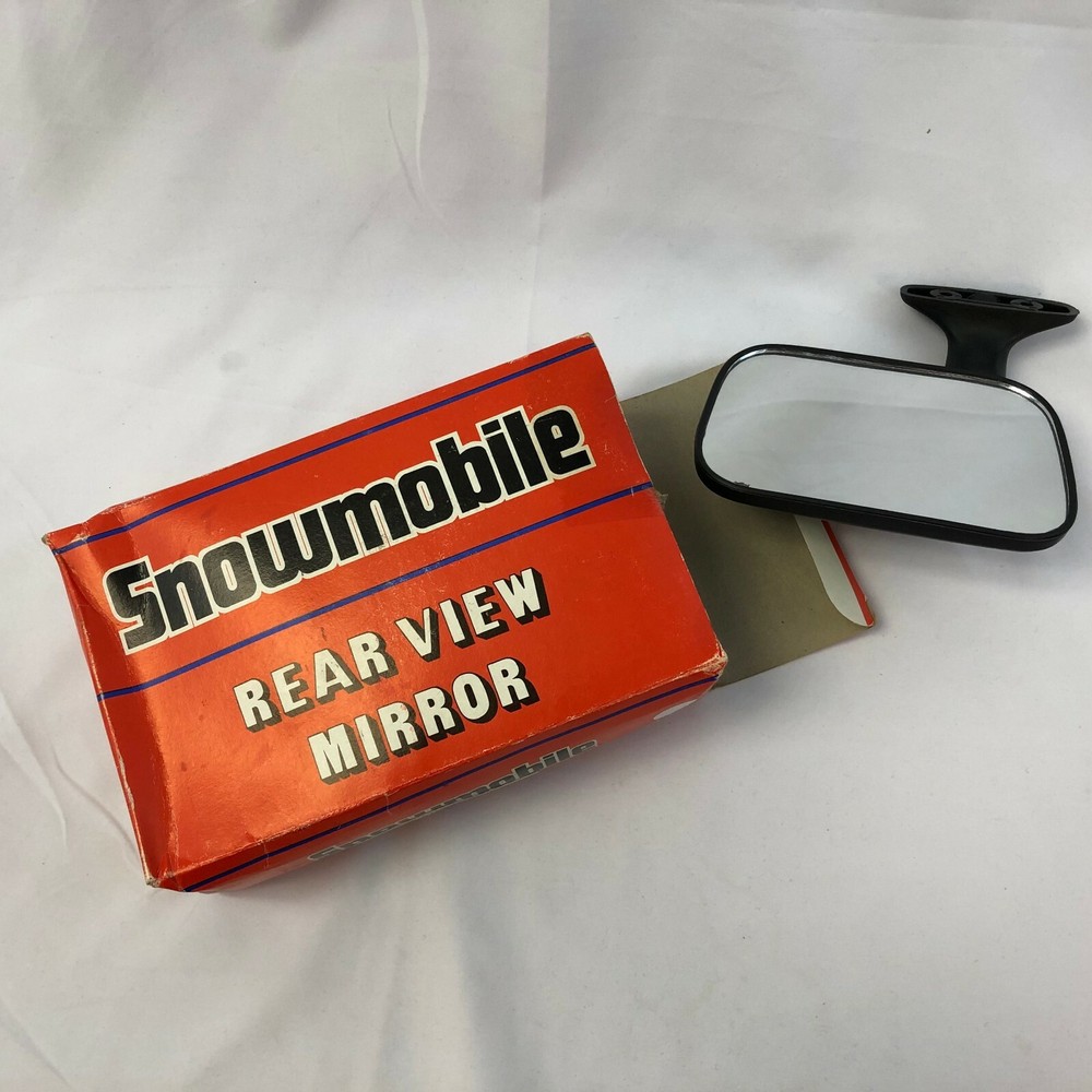 Vintage Black Snowmobile Mirror in Box Model MR115 Generic Mirror Only