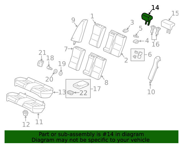 Genuine Honda Headrest Outer 82140-TP6-A11ZA
