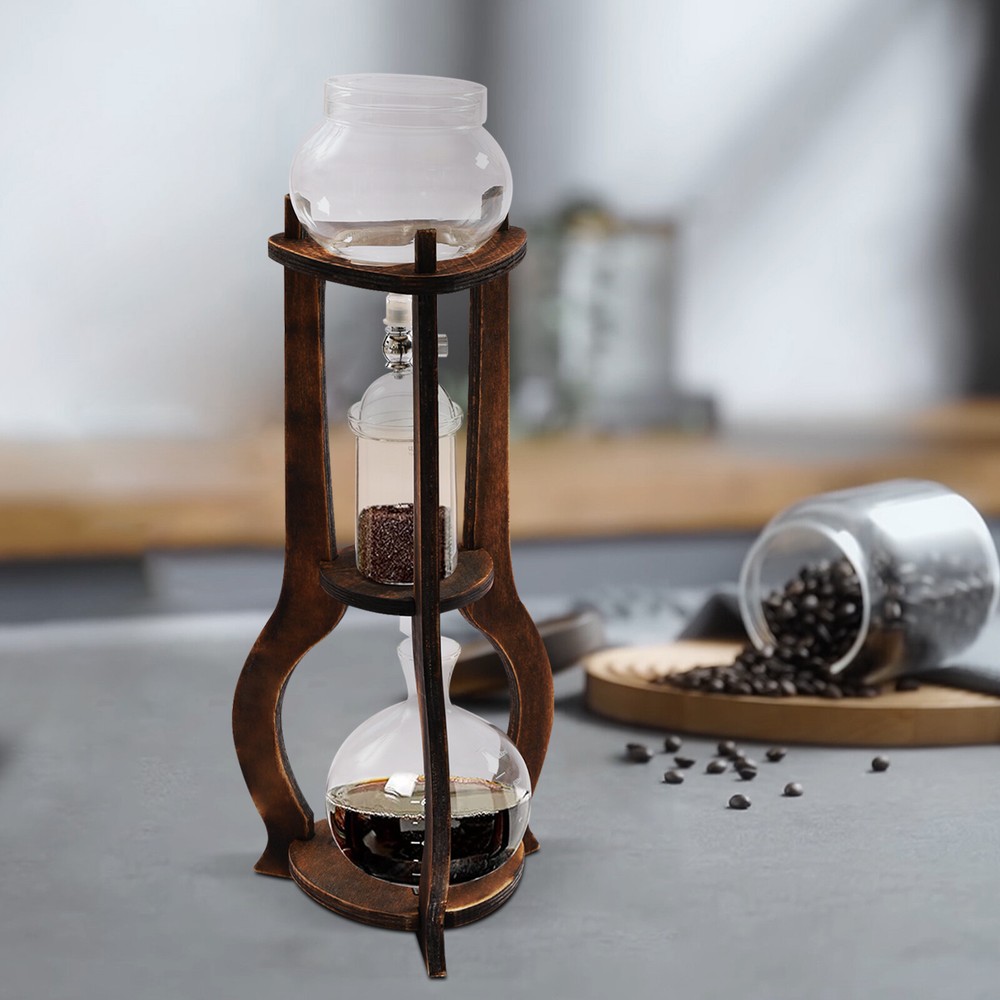 Iced Coffee Cold Brew Drip Tower Coffee Maker Ice Coffee Machine (Brown)