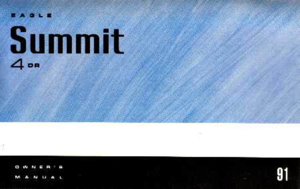 1991 Eagle 4-Door Summit Owner's Manual