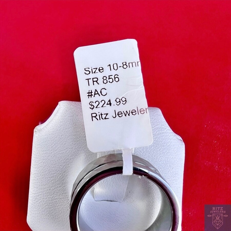 Fancy Style Tungsten Wedding Band (Size 10, 8mm)