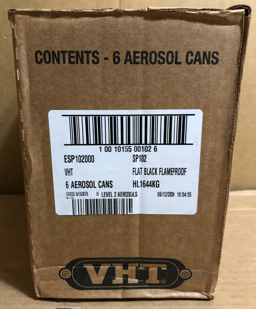 VHT SP102 FLAT BLACK Flame Proof Header Paint Silica Ceramic 11 oz 6-PACK **