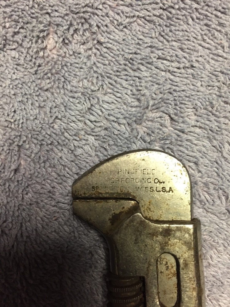 VINTAGE PREWAR SPRINGFIELD DROPFORCING CO. MASS. ORIGINAL ADJUSTABLE WRENCH