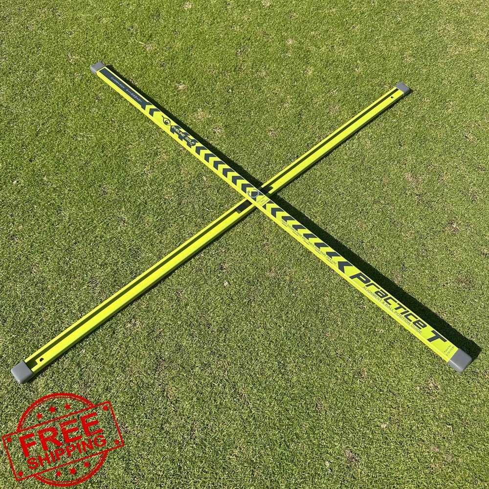 EyeLine Golf T Swing Training Aid Alignment Sticks, Shoulder Mirror White/Green