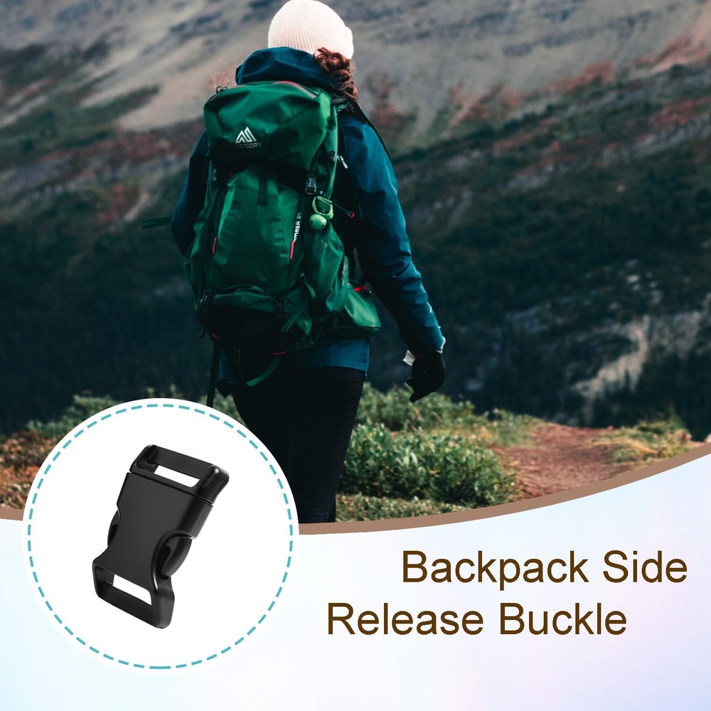 20Pack 1 Inch Curved Side Release Plastic Buckles for Backpack Strap, Paracor...