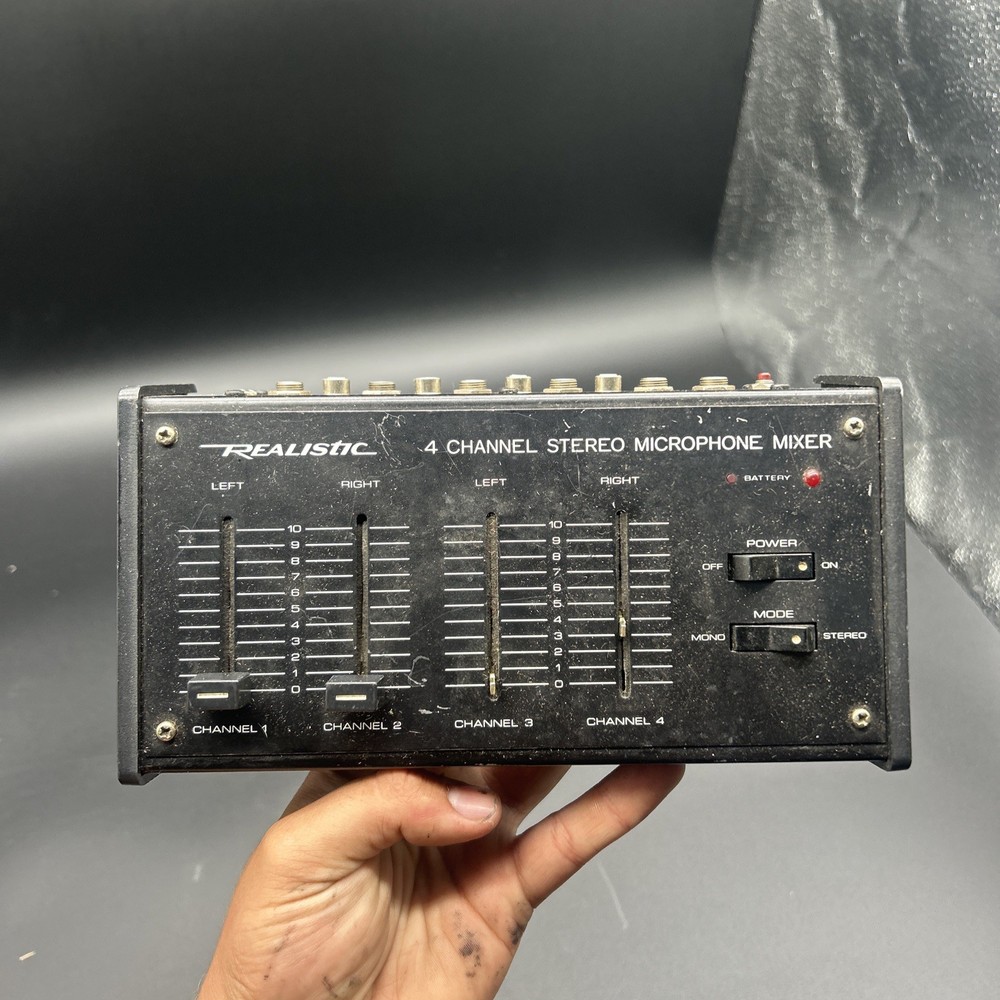 Vintage Untested Realistic 4 Channel Stereo Microphone Mixer