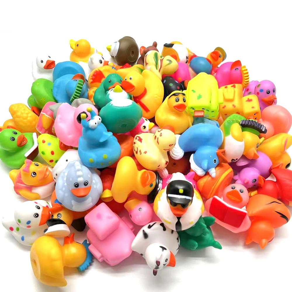 LINICE 30 Pcs Rubber Ducks, Random Assortment Ducks Bulk, Small, Multicolor