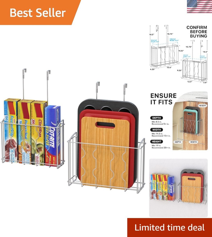 Versatile Over Cabinet Storage Holders - Lightweight & Stylish Silver Design