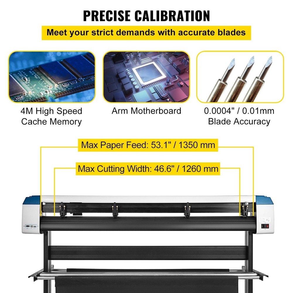 53in Robust Vinyl Plotter with Knurled Aluminum Feed Rods