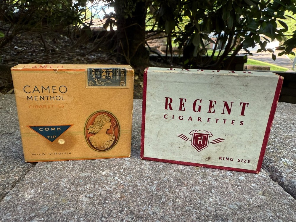 Vintage Cameo Menthol & Regent  Empty Cigarette Boxes...2 Items
