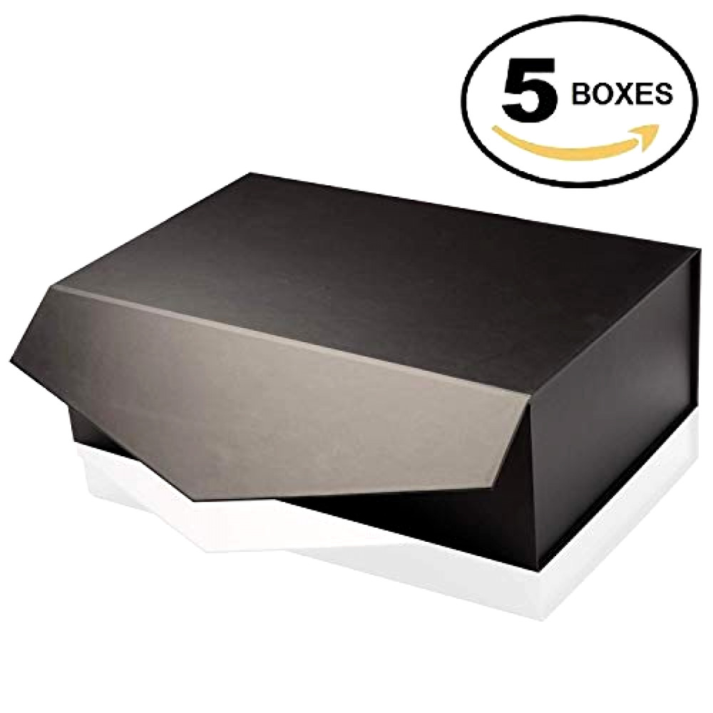 5x Large Gift Boxes Collapsible Magnetic Closure Durable Storage Box 14"x9"x4.5"