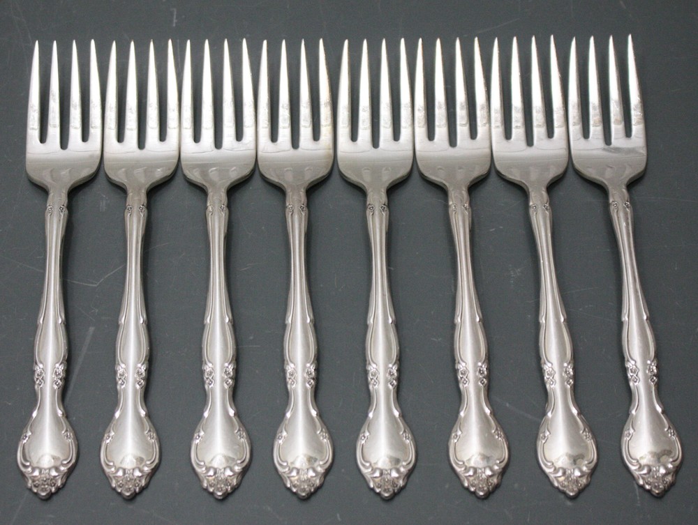 (57 Pieces) Oneida Community Flatware Set AFFECTION, Silverplate Silverware Lot