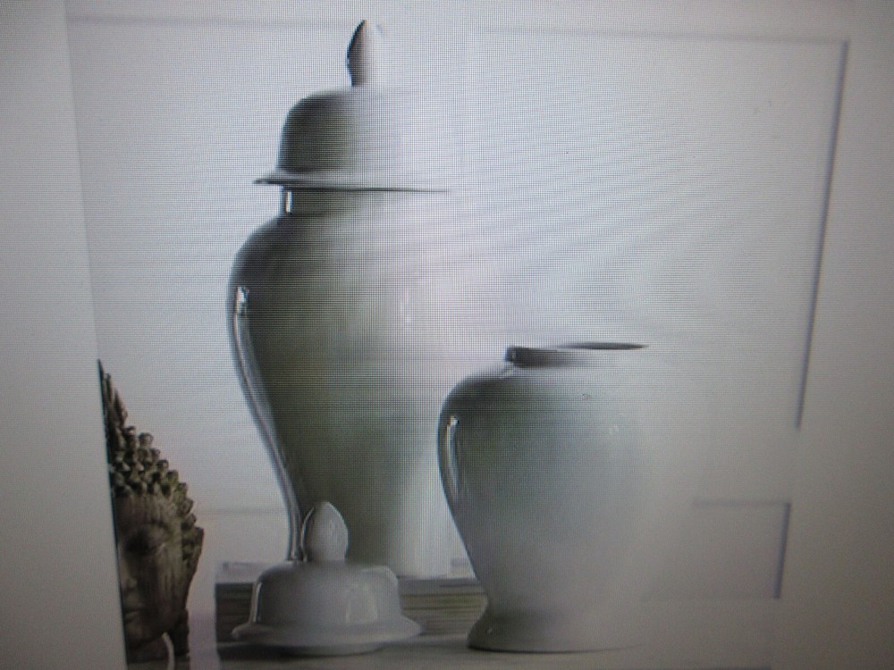 A&B Home Gloss White Medium Seaford Ginger Jar AV69770-DS