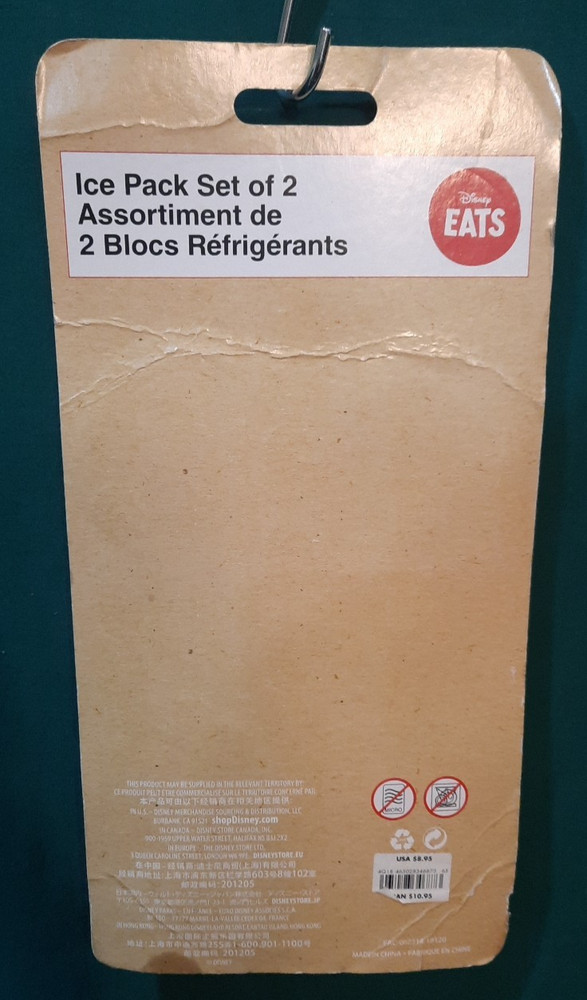 Disney Eats Mickey Head & Pants 2pc Ice Pack Set NIP