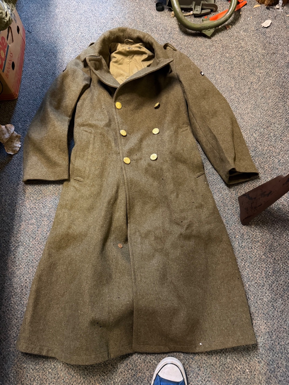 ORIGINAL WWII US ARMY WINTER M1938 GREATCOAT OVERCOAT- MEDIUM/LARGE 42R