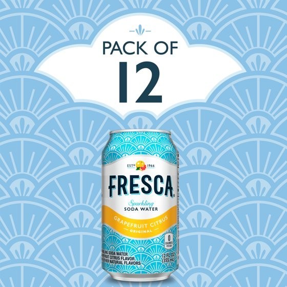 Fresca Sparkling Citrus Soda 12 Pack 12oz Zero Sugar Grapefruit