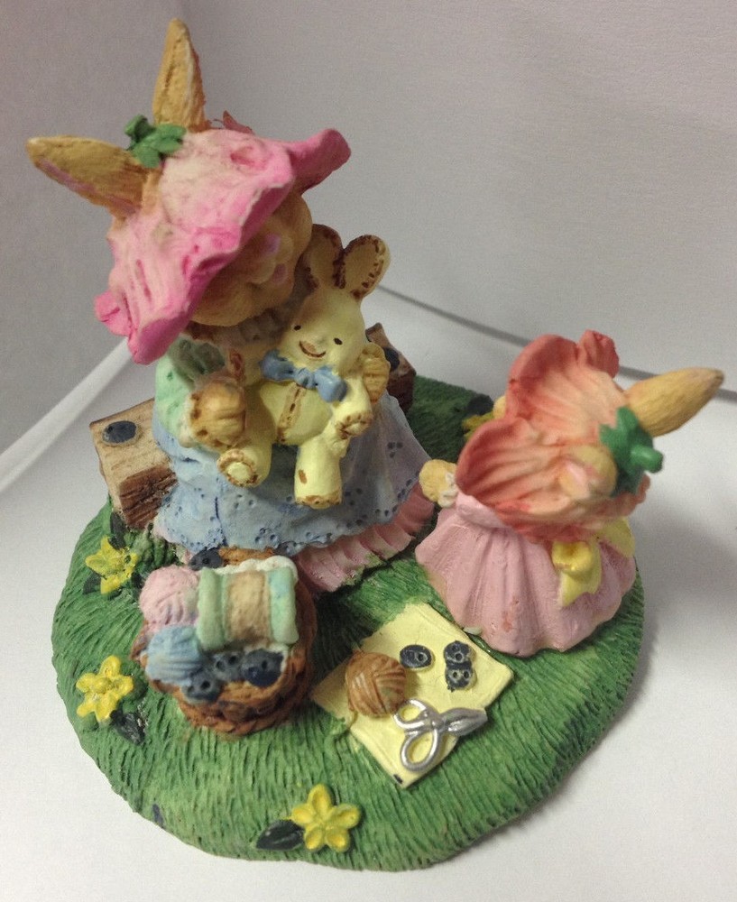 Easter Scene Figurine, Bunnies in Spring, New