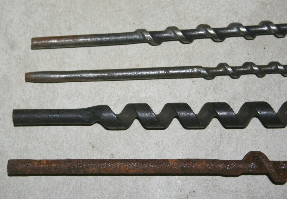 VINTAGE WOOD BORING DRILL BIT LOT - 4 BITS AS IS