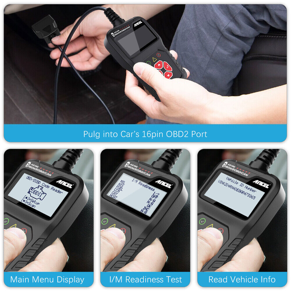 Ancel AS100 OBD2 Scanner Car Diagnostic Tool Erase Engine Fault OBD2 Code Reader