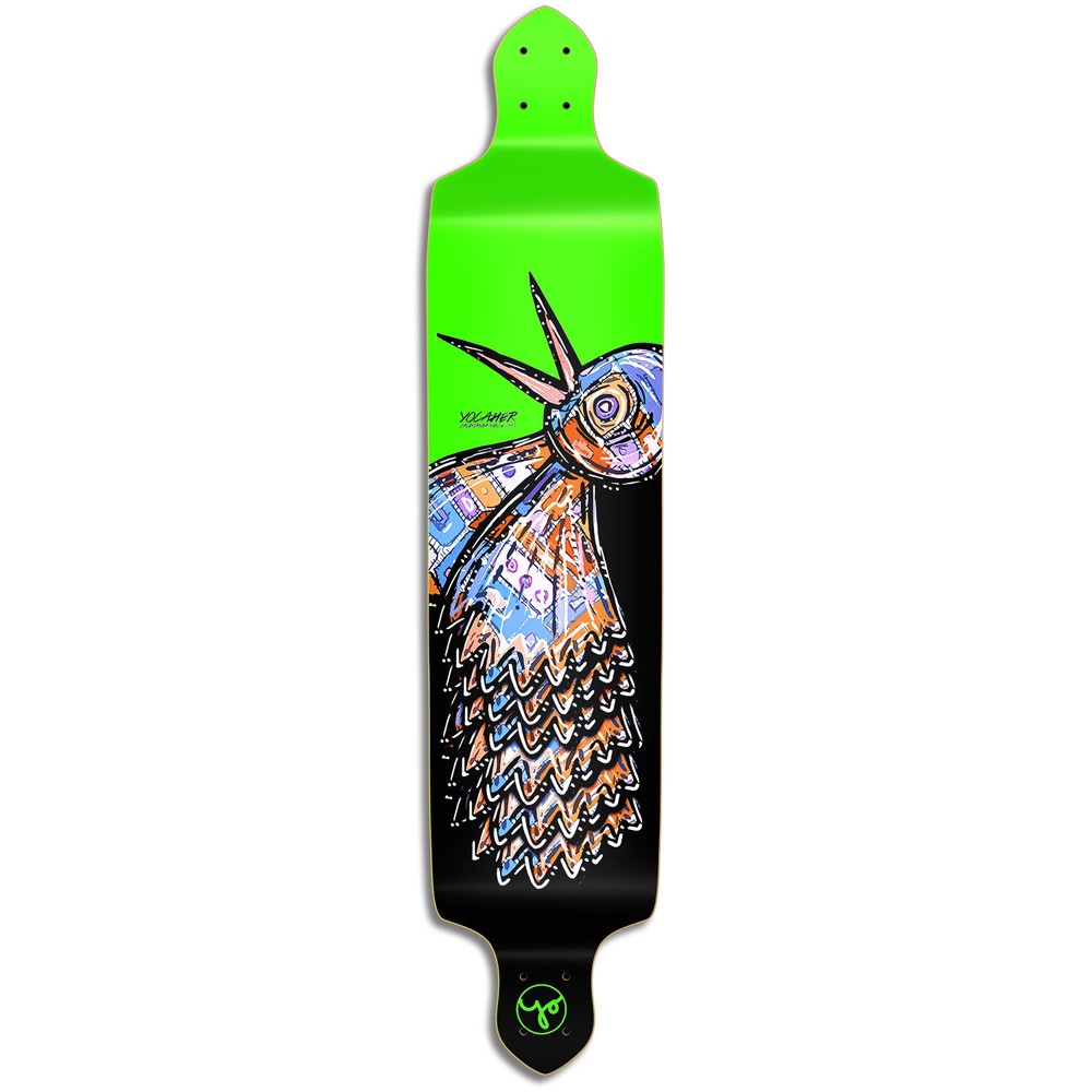 Yocaher Drop Down Longboard Deck - The Bird Green (DECK ONLY)