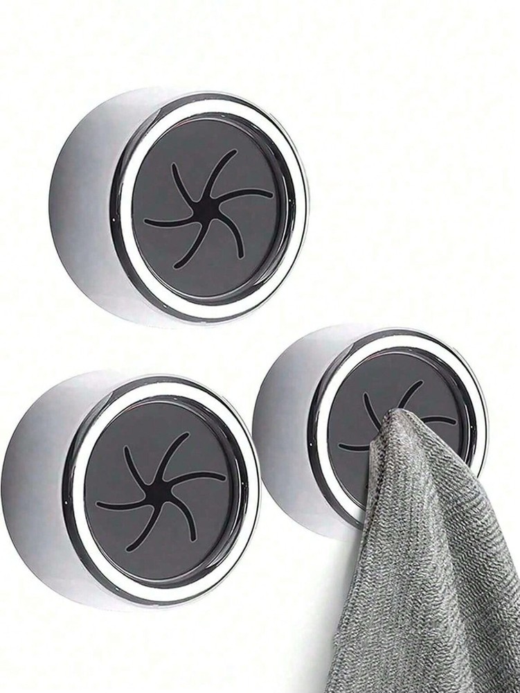 3 x Kitchen Towel Hooks Self Adhesive Round Wall Mount Dish Towel Holder UK
