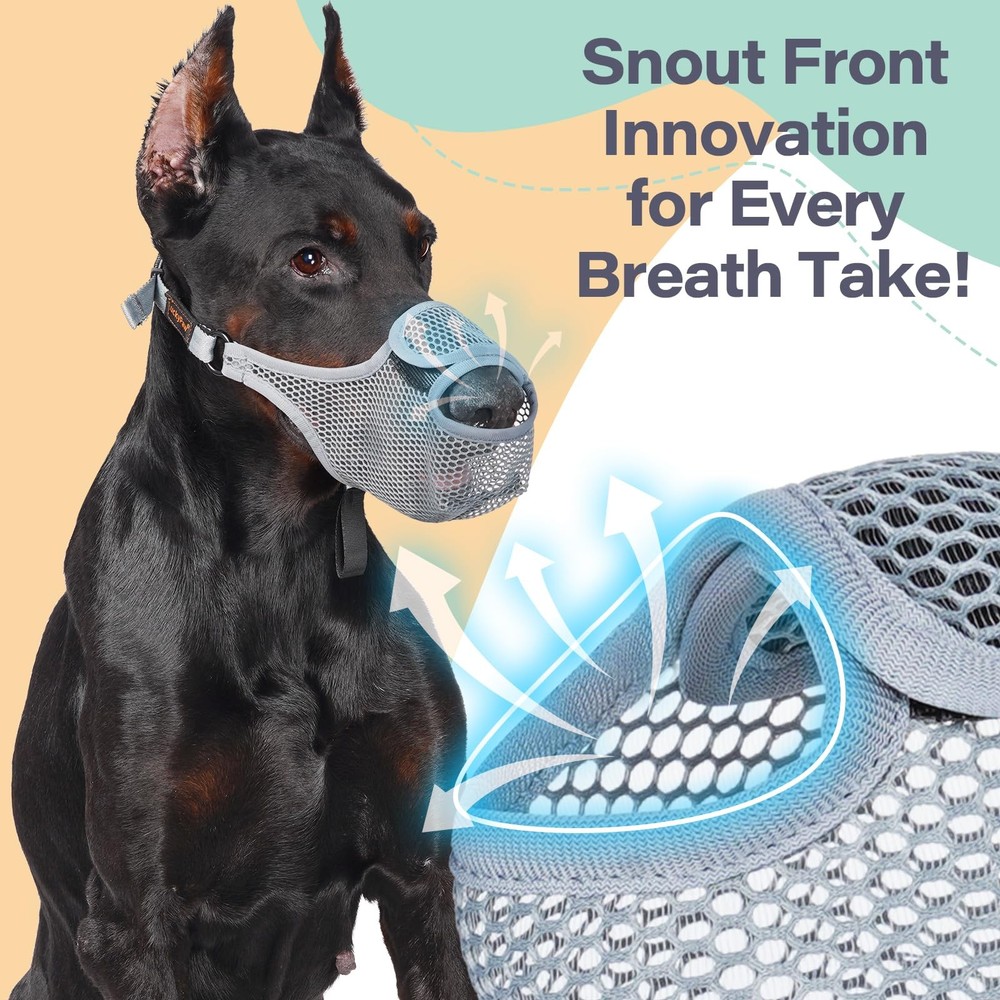 Dog Muzzle for Large Medium Small Dogs, Mesh Muzzle to Prevent Biting Chewing...