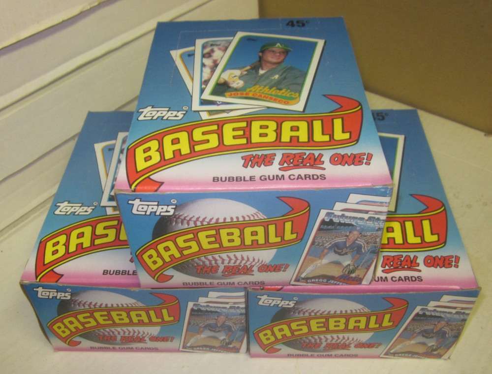1 Box - 1989 Topps Baseball Wax Box- Nolan Ryan on Back Panel- From Case