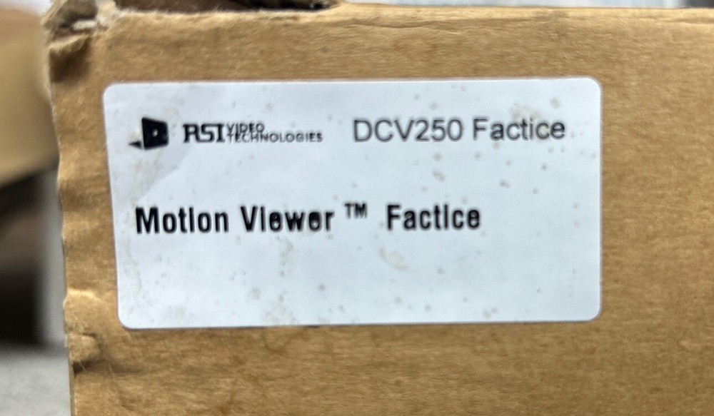 RSI VIDEO TECHNOLOGIES DCV250 MOTION VIEWER FACTICE